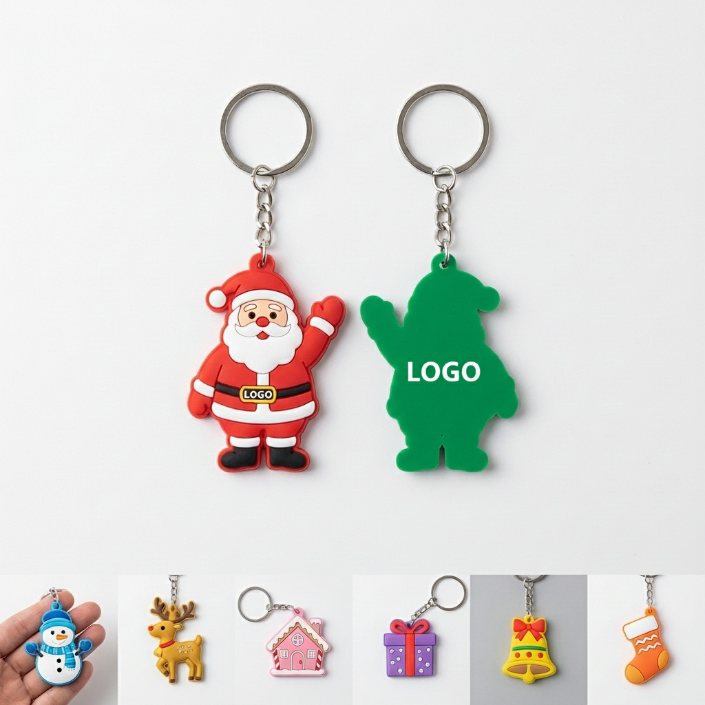 Custom 2D Soft PVC Rubber Keychain - Full Color Shapes for Promotions & Gifts
