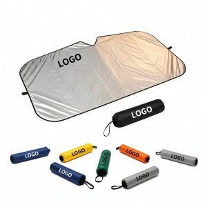 Premium Silver Foldable Car Sun Shade with Storage Pouch