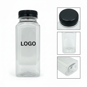 Compact Food-Grade Plastic Juice Bottles (8oz) - Clear, Airtight & Space-Saving