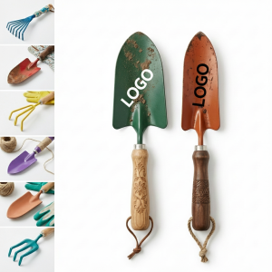 2-Piece Mini Garden Tool Set with Wood Handle for Succulents and Bonsai